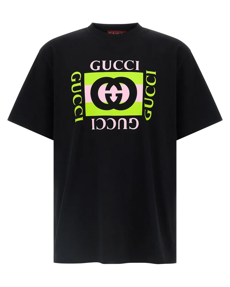 Gucci T-Shirt mit „Gucci Incrocio Gg“-Aufdruck Black