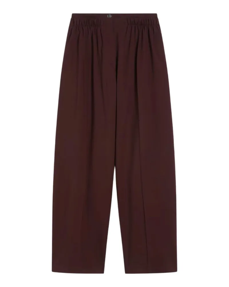 SPORTMAX Stretch-Wollhose mit weitem Bein, Schwarz Vinaccia