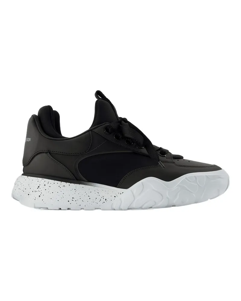 Alexander McQueen Hof -Turnschuhe  Schwarz/Weiß Leder Black