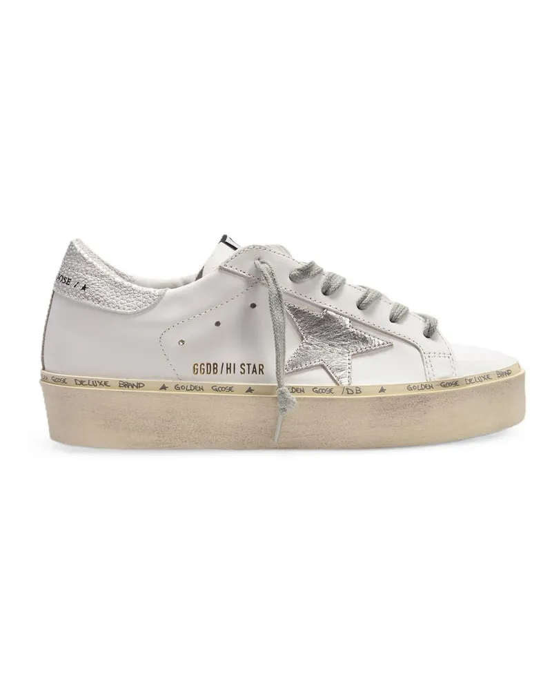 Golden Goose Hallo Star -Turnschuhe in weißer/mehrfarbiger Leder White