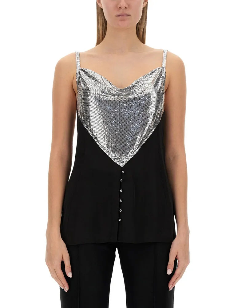 Paco Rabanne Top mit Einsätzen Multicolour