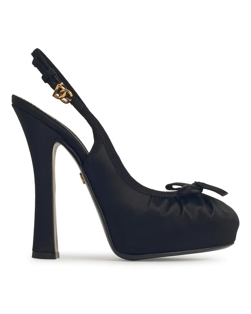 Dolce & Gabbana Black Satin Sandalen Black