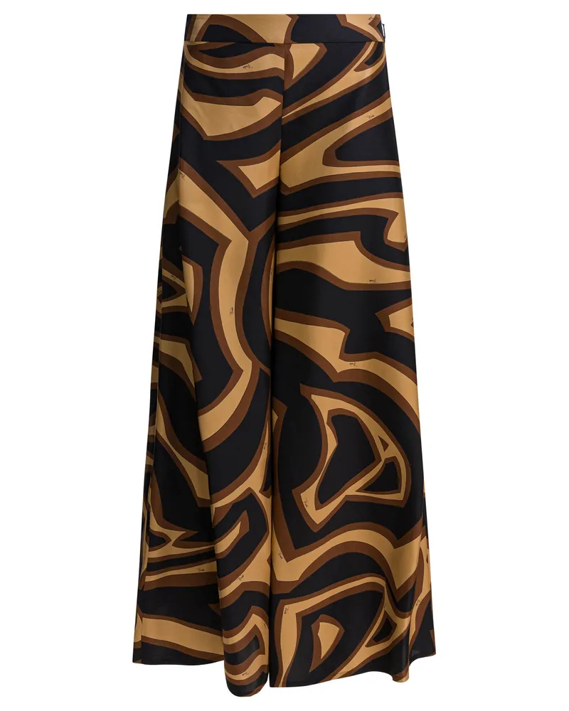Emilio Pucci Weite Hose aus Seide mit -Labirinto-Print Black