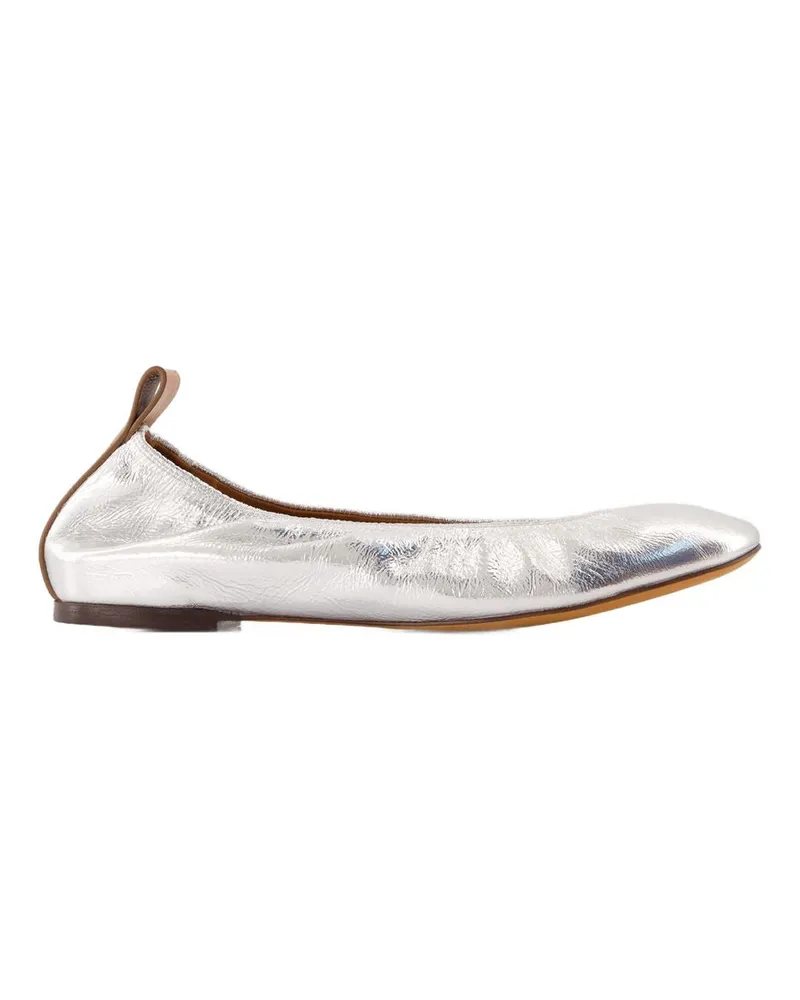 Lanvin Ballerinas  Leder Silber Silver