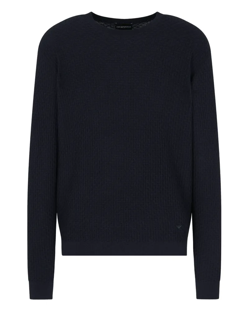 Emporio Armani Woll Crewneck -Jumper Blue