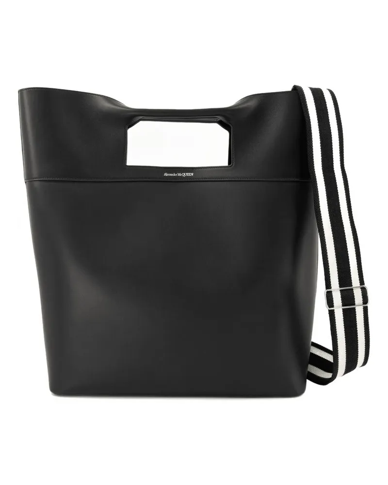 Alexander McQueen Der quadratische Bogen ns Handtasche  schwarzes Leder Schwarz