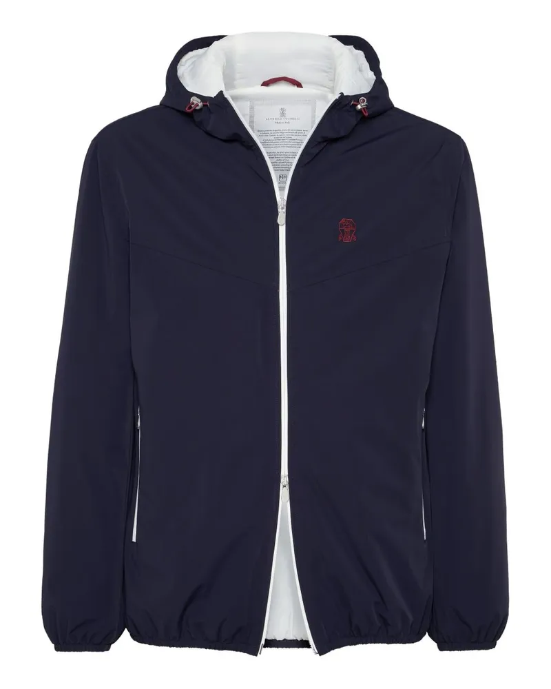 Brunello Cucinelli Nylon Blouson Jacke Blue