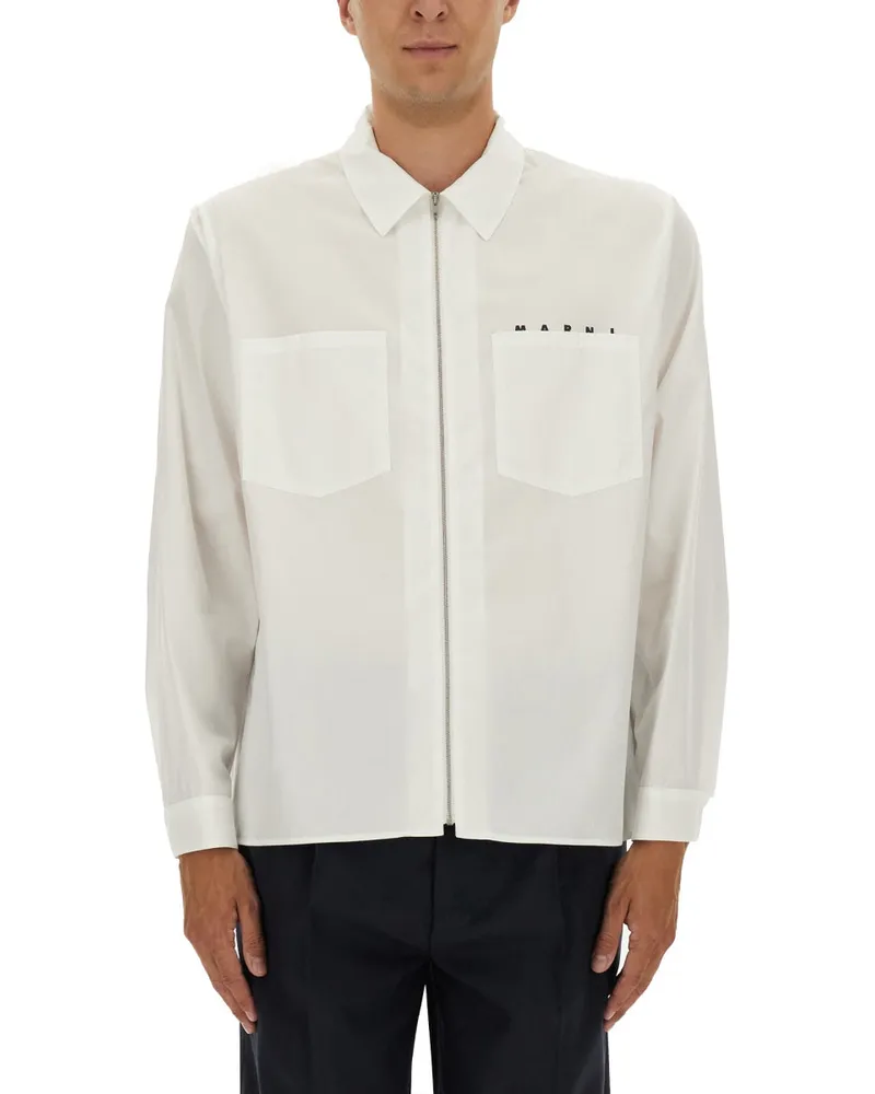 Marni Reißverschlusshemd White