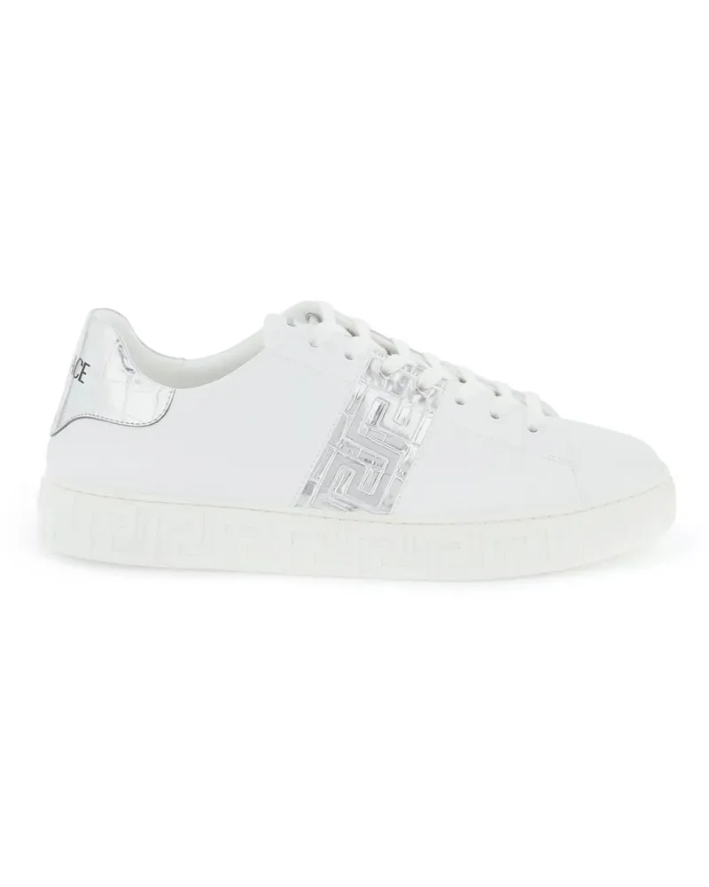 Versace griechische Muster -Turnschuhe Silver