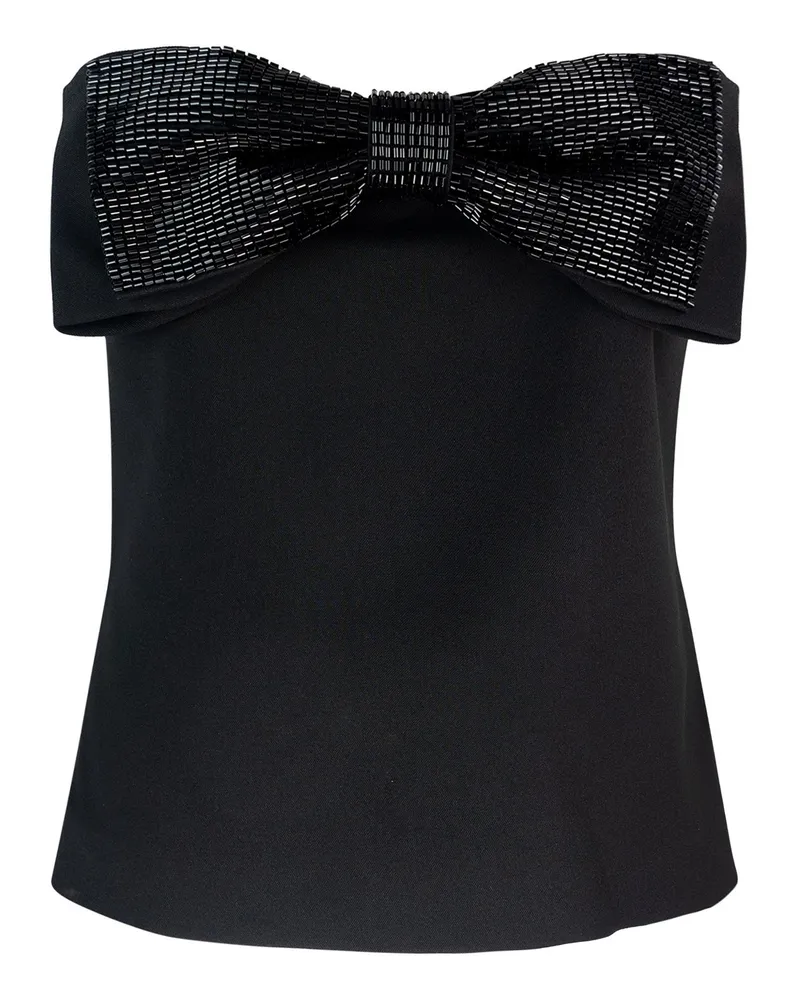 Self-Portrait Self -Portrait Top A Fascia Con Fiocco Oversize Nero Black