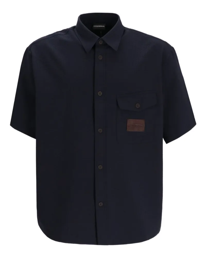 Emporio Armani Nylonhemd Blue