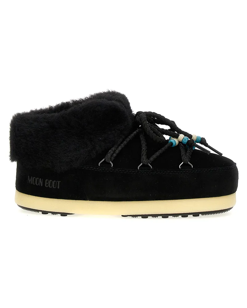 Moon Boot Mondstiefel 'Mule Wildleder Perlen' Knöchelstiefel Black