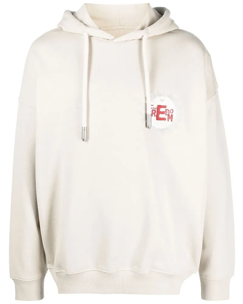 Emporio Armani Logo Baumwoll Hoodie White