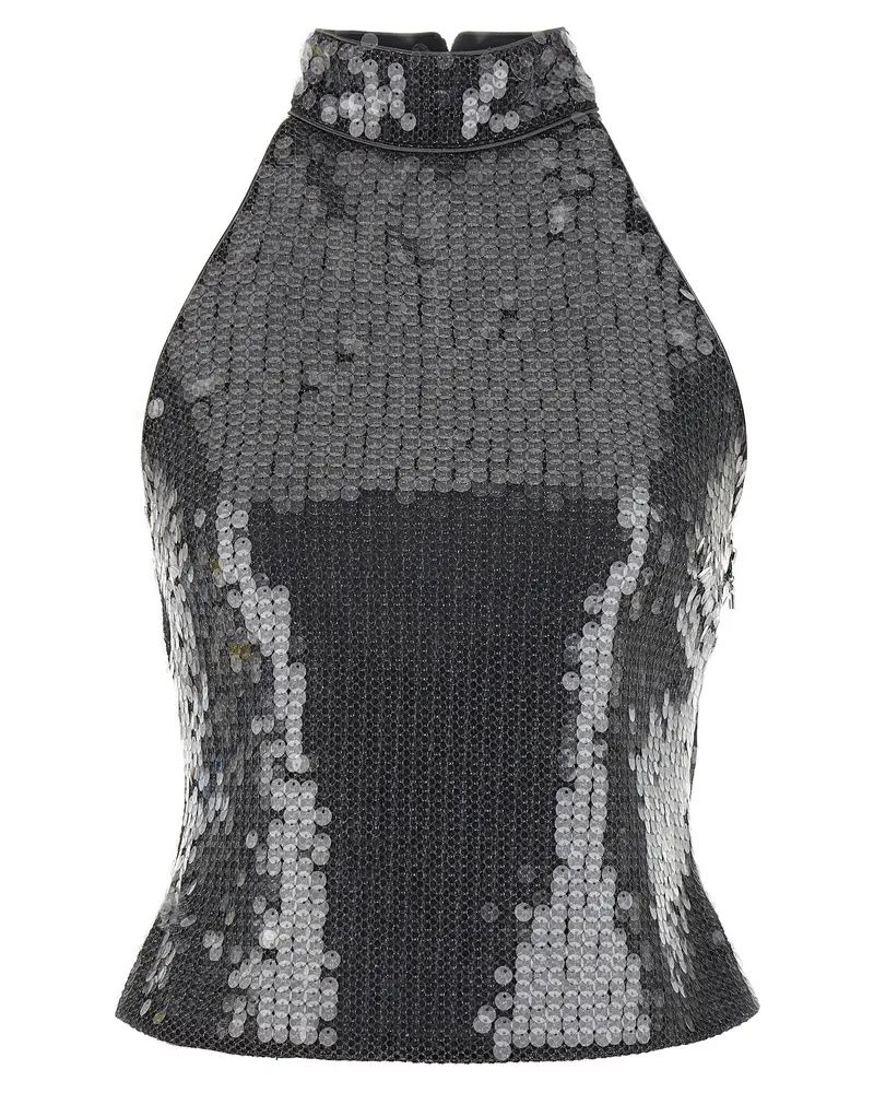 ROTATE Birger Christensen Drehen Sie Birger Christensen Paillon Top Gray
