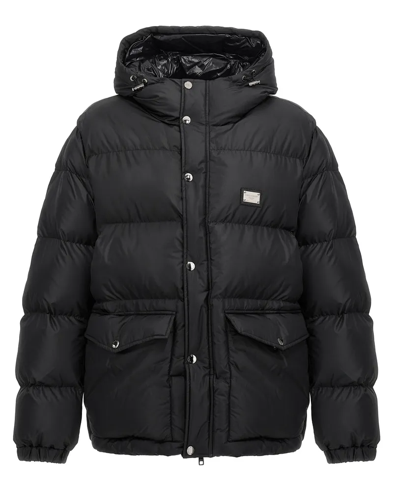 Dolce & Gabbana Logo Teller Down Jacke Black