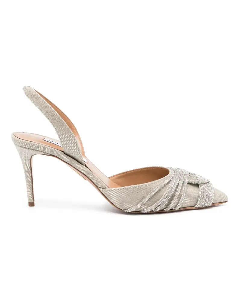 Aquazzura Aquazzura Gatsby 85mm Crystal Embellished Pumps Silver