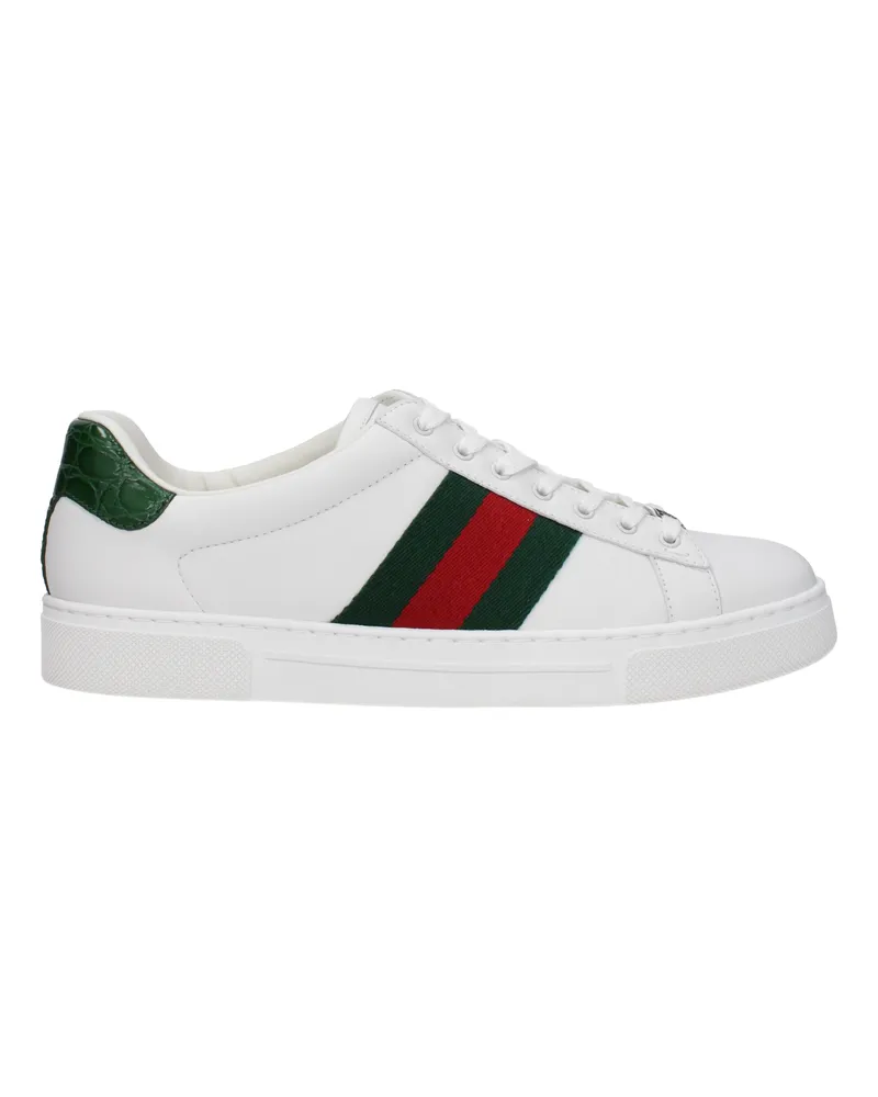 Gucci Herrens Turnschuhe aus weißem Leder -