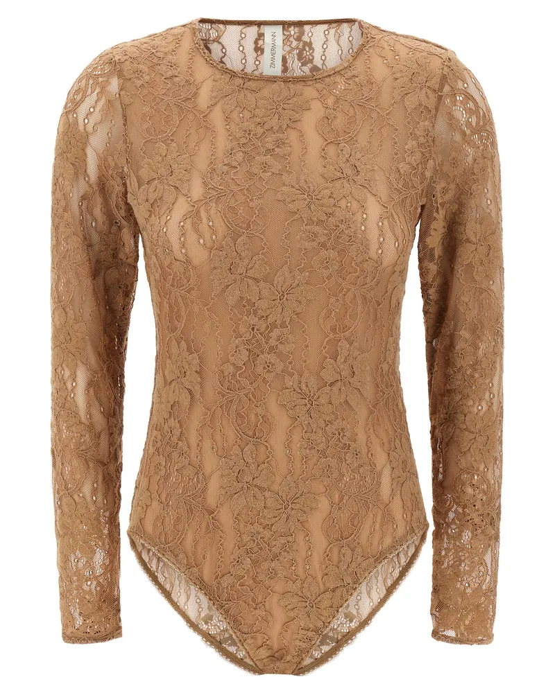 Zimmermann Lace Bodysuit Beige