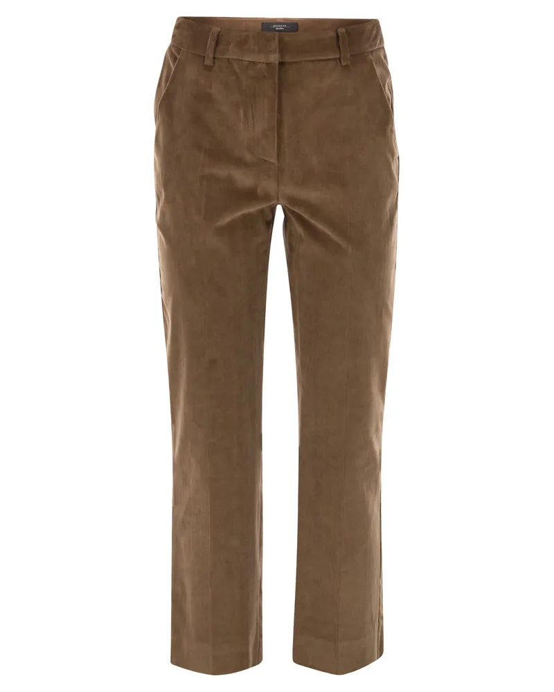 Weekend Max Mara Marruca Baumwollsamthose Hazelnut