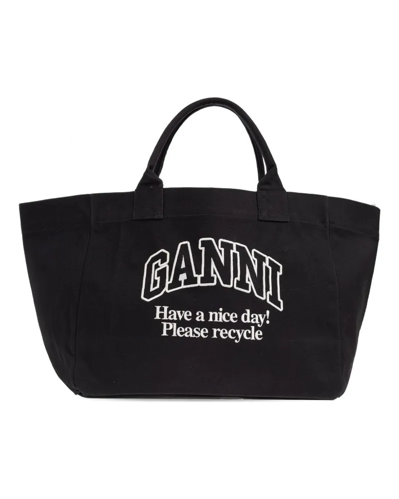Ganni recycelte Baumwolle Xxl Tasche Grey