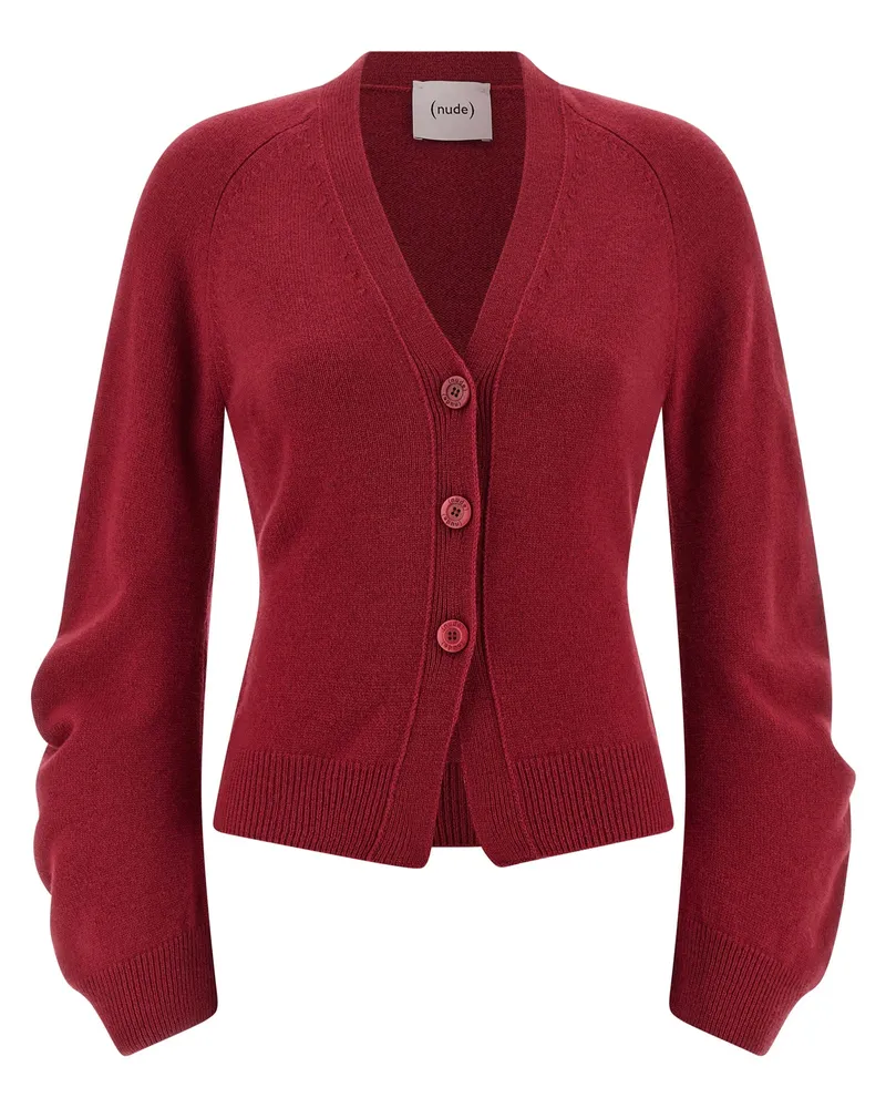 NUDE Nackte gekrümmte Ärmeln Strickjacke Pink
