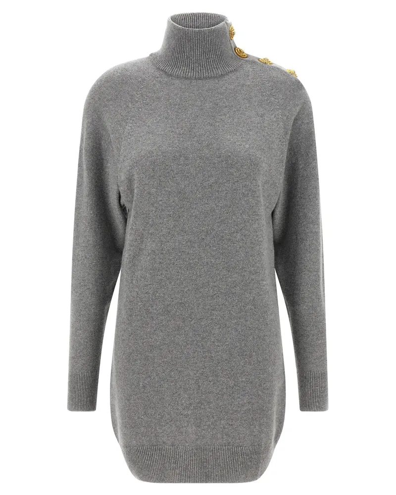Balmain Cashmere Wollkleid Gray
