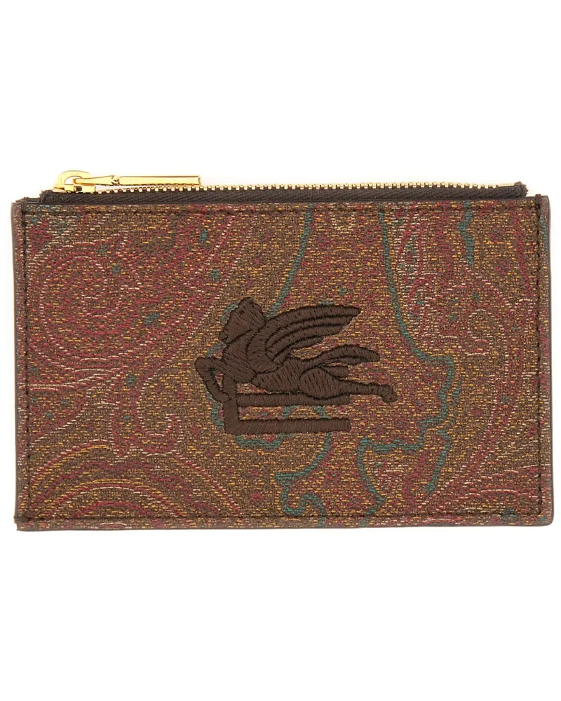 Etro Kartenhalter "Arnica" mit Pegasus Brown