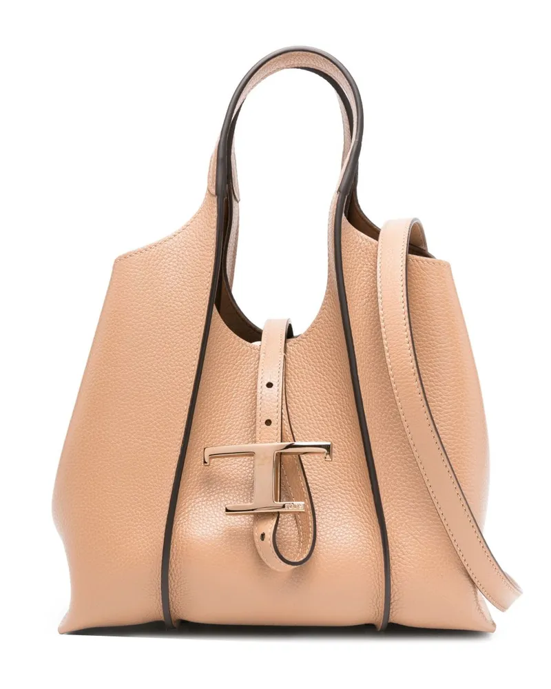 TOD'S Tod 's Mini -Leder -Einkaufstasche Camel