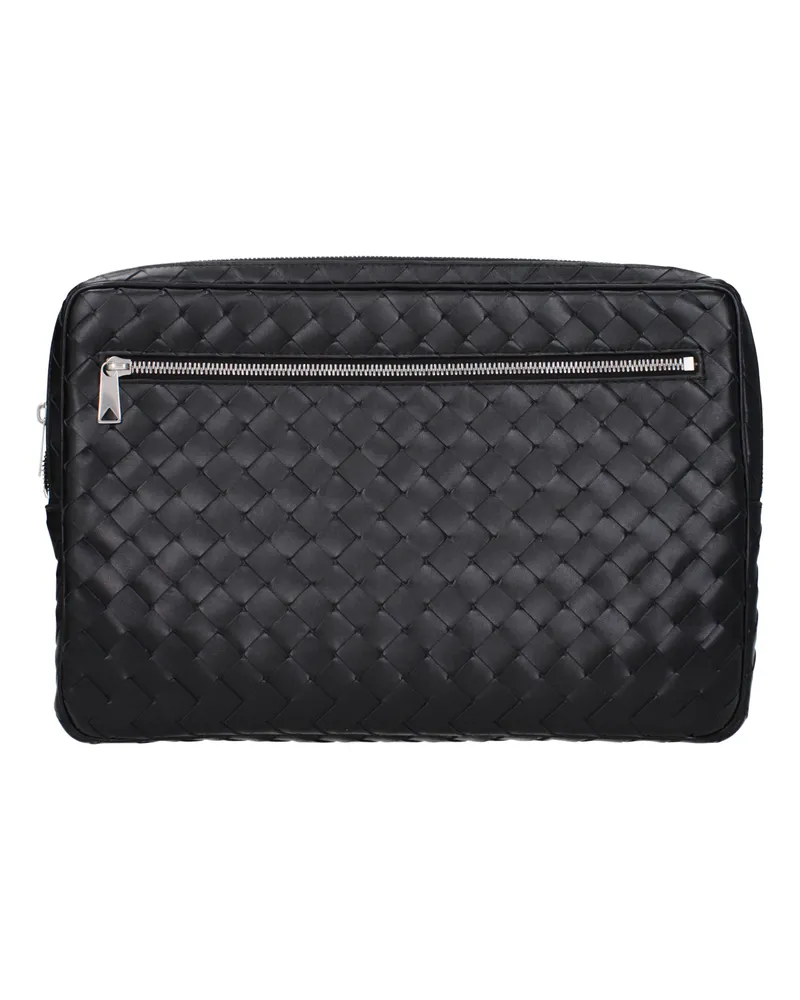 Bottega Veneta Herrens Pochette aus schwarzem Leder -