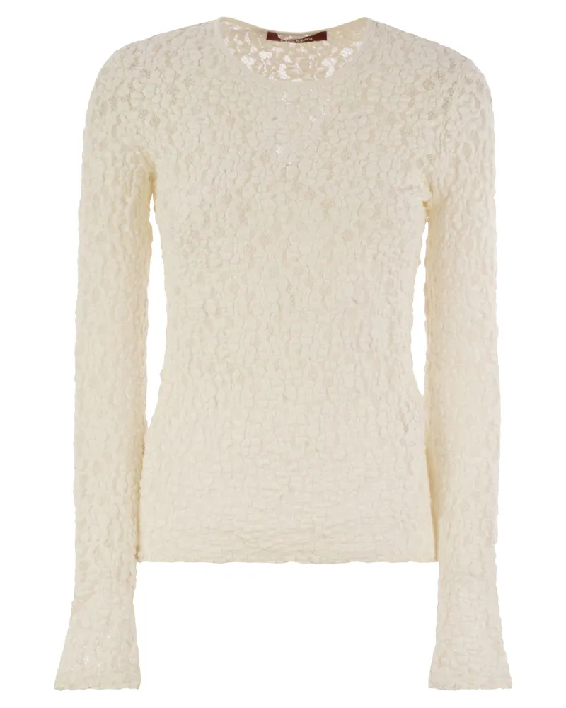 Max Mara Gennnaio Enge Cloqué Lace Jersey Ivory