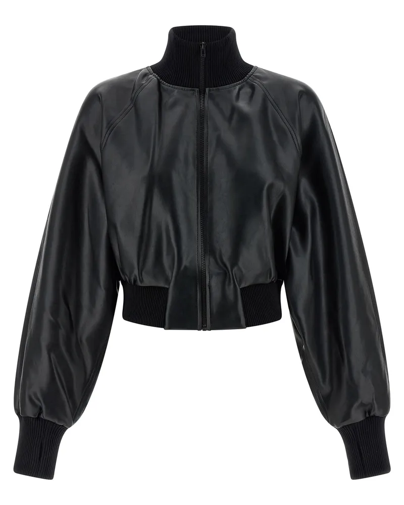 Norma Kamali Bomberjacke mit hohem Kragen Black