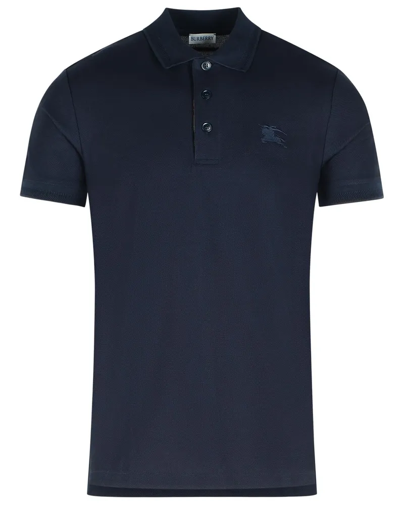 Burberry Poloshirt „Eddie“ aus blauer Baumwolle Blue