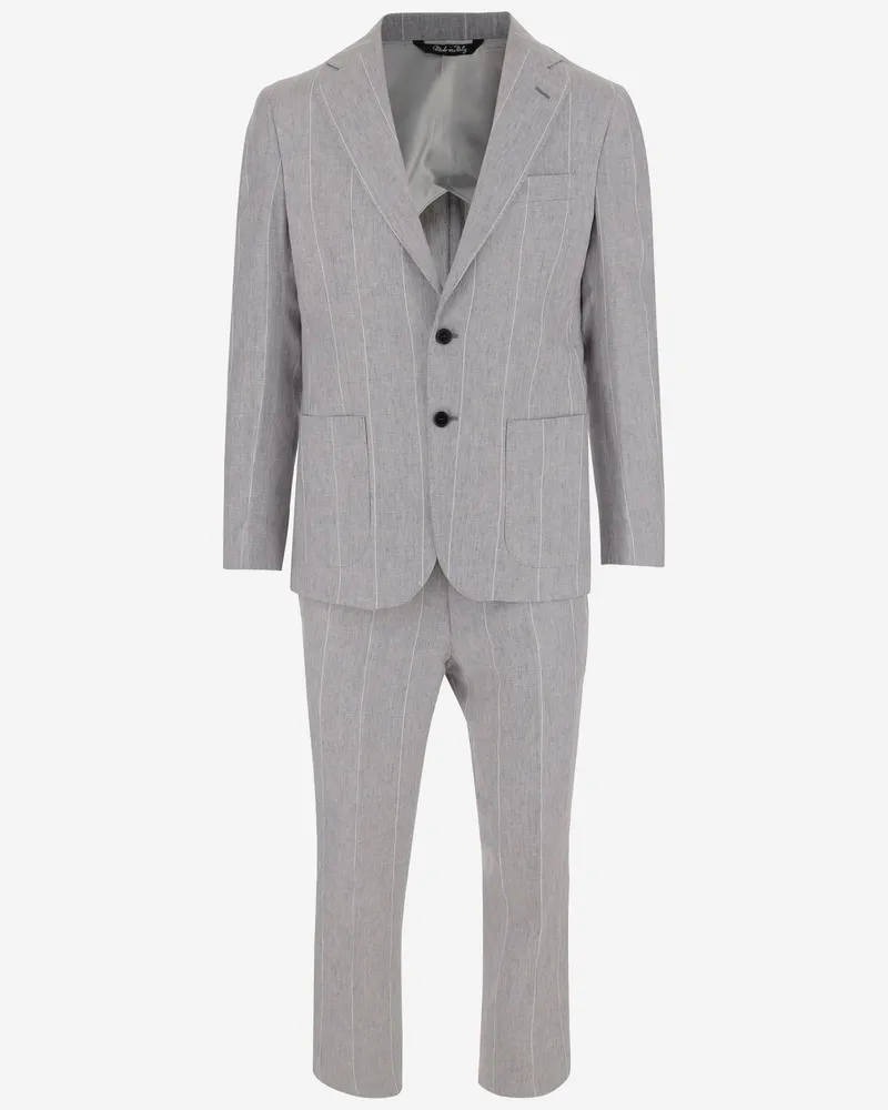 Brian Dales Leinennadelstreifenanzug Grey