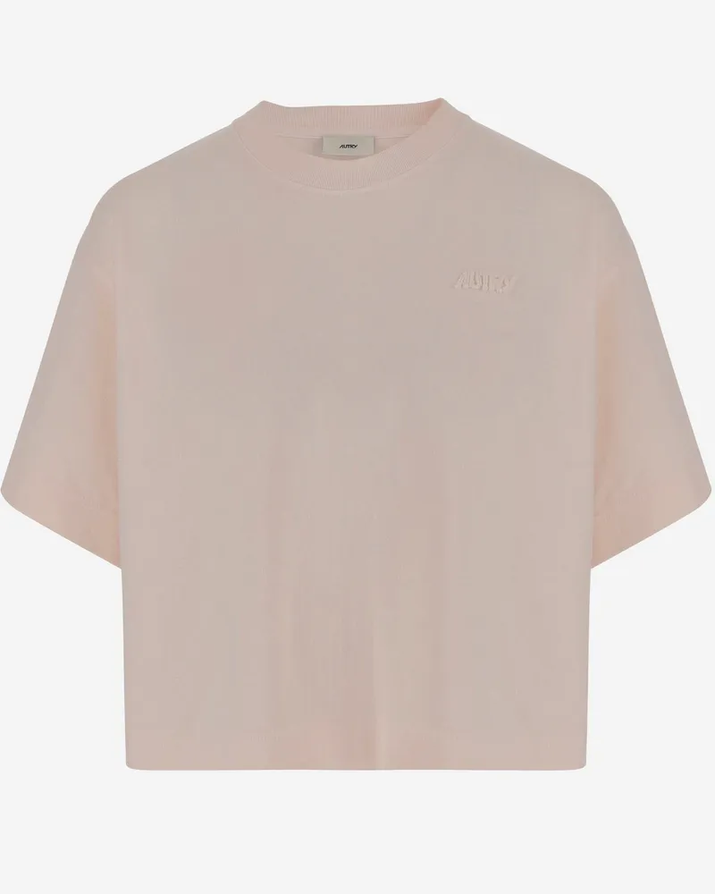AUTRY Cotton T -Shirt mit Logo Pink