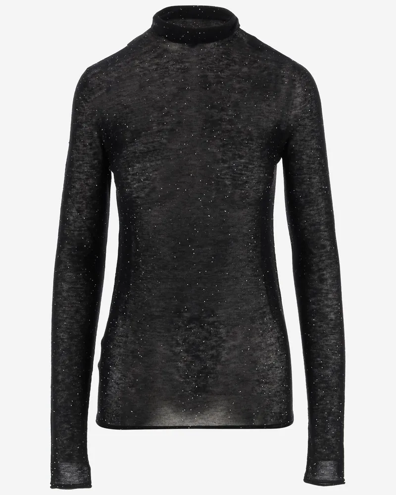 Pinko Semi Sheer Wollpullover Black