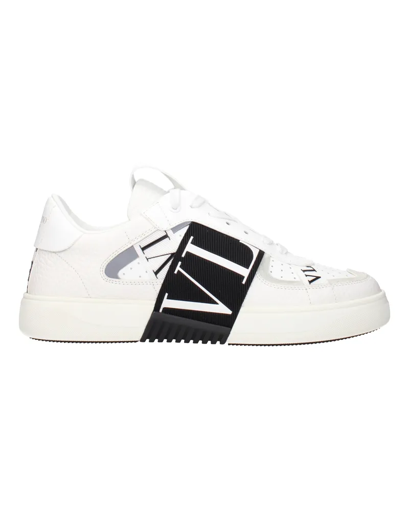 Valentino Garavani Herrens Sneakers Weiß/Schwarzes Leder -