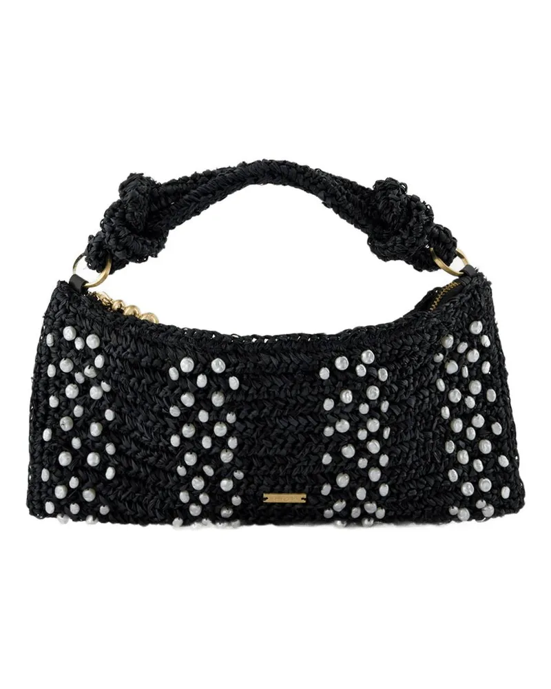 Cult Gaia Hera Nano Umhängetasche Kult Gaia Raffia Schwarz Schwarz