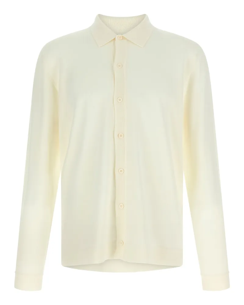 Roberto Collina Merino Wolle Strickjacke Beige
