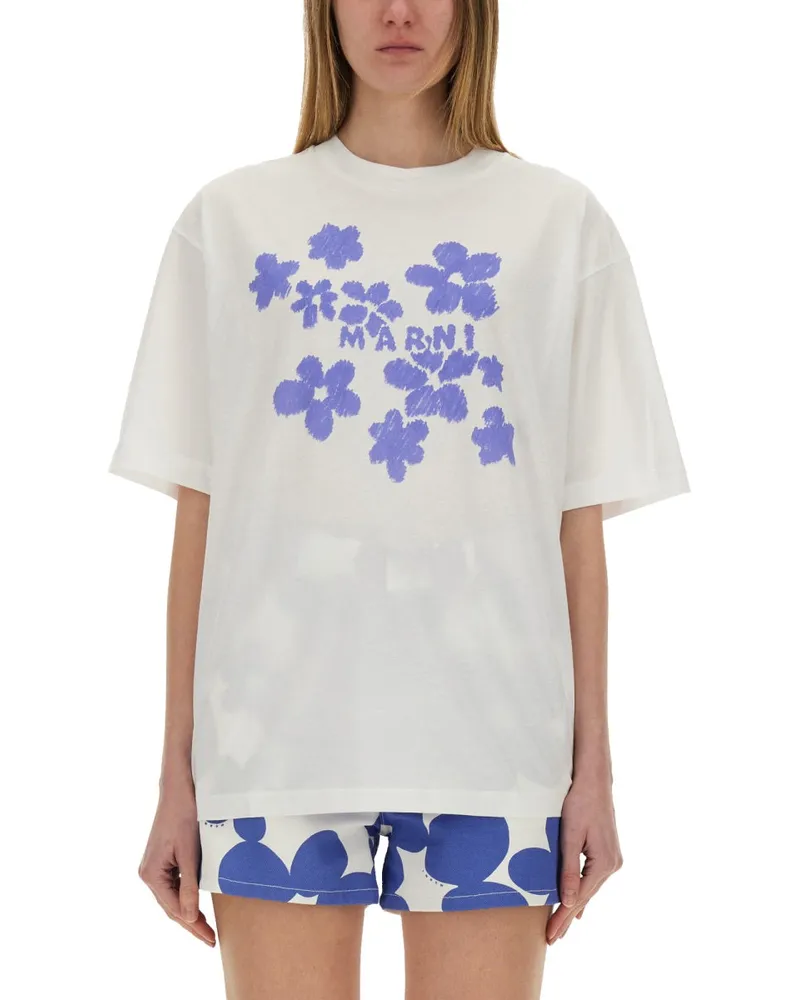 Marni boxy" T -Shirt mit Druck White