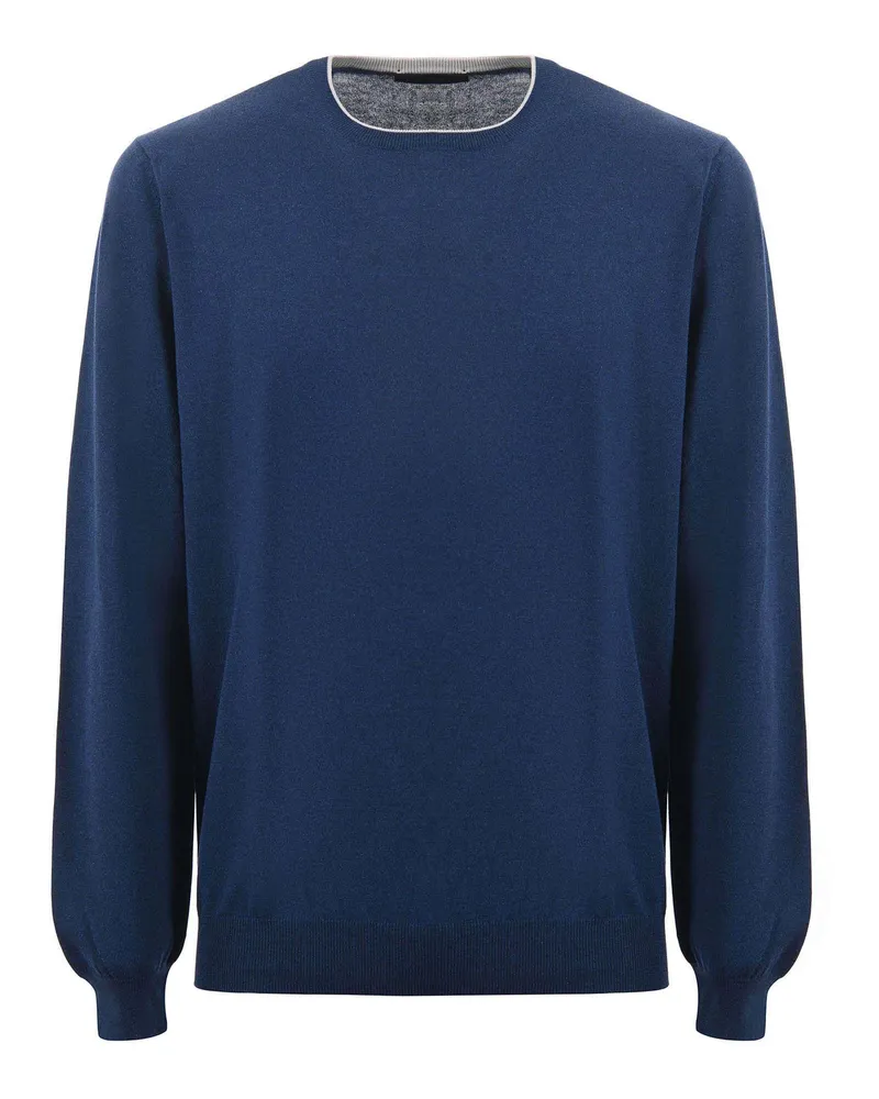 Fay Pullover in Baumwollgarn Blu