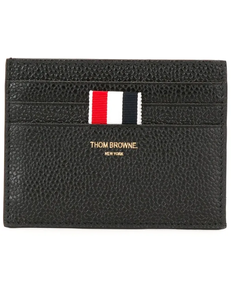 Thom Browne Kartenetui mit Geldscheinfach in schwarzer Kieselmaserung Black