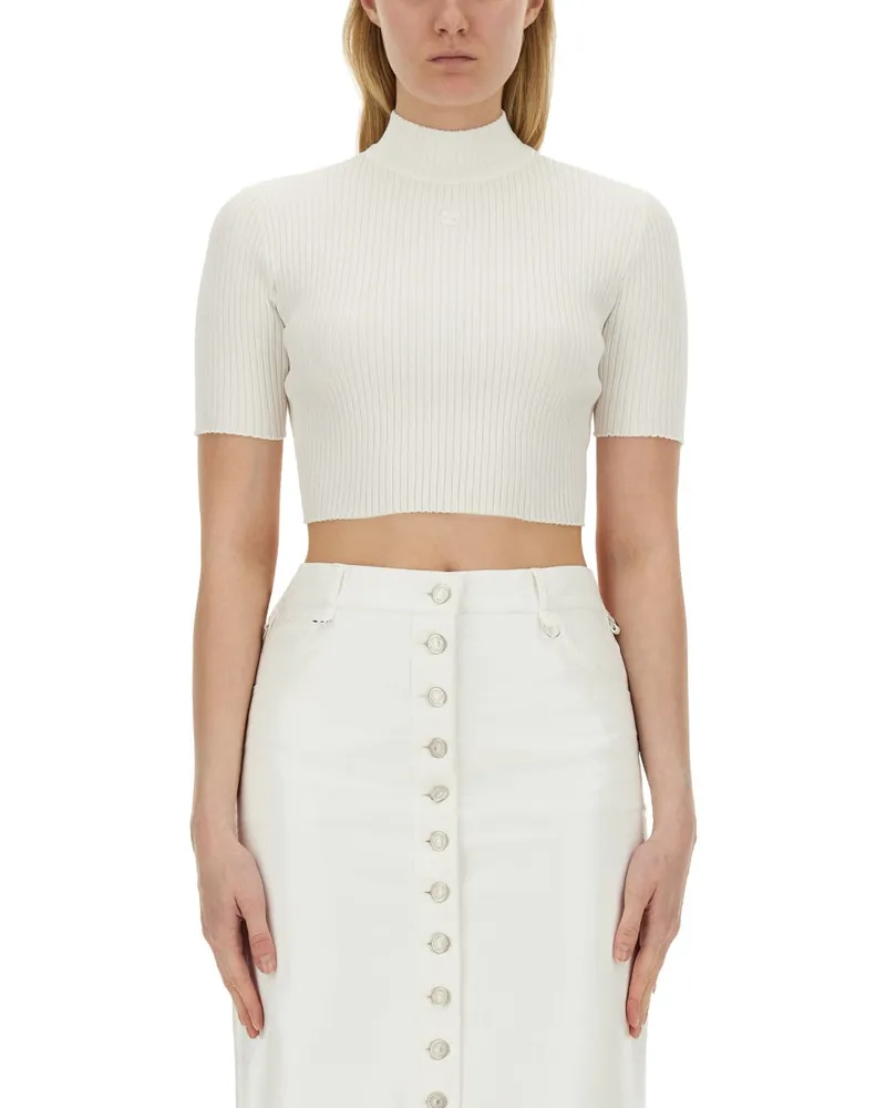 Courrèges Courreves Top Cropped White