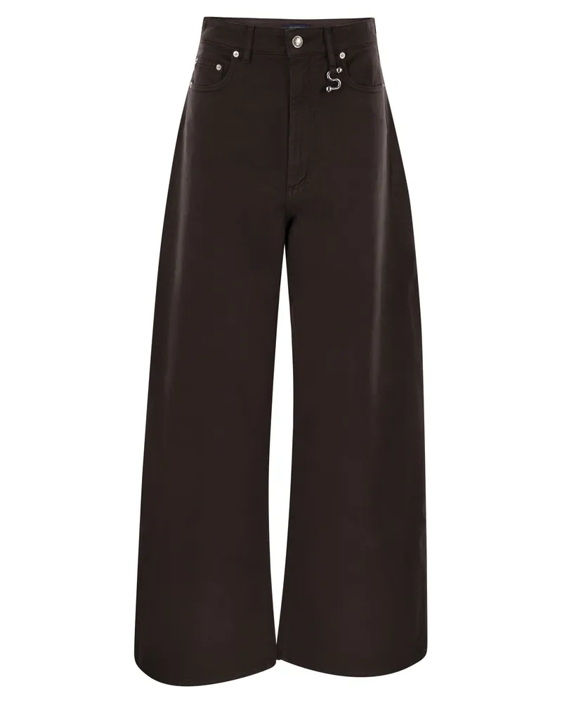SPORTMAX Siamese Niedrig tailliert übergroße Hosen Brown