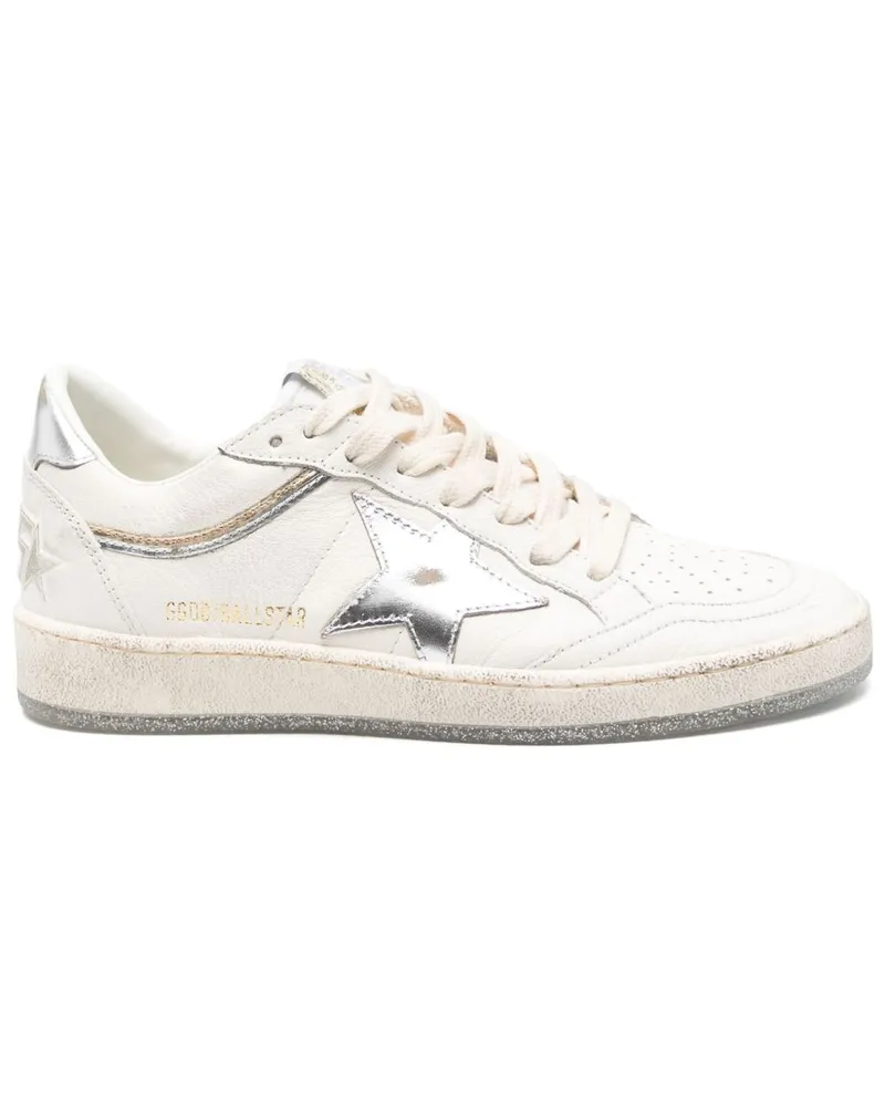 Golden Goose Golden Gänseballstar Leder -Turnschuhe Silver