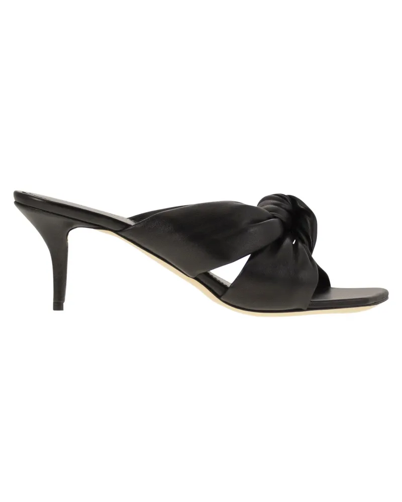 Fabiana Filippi Sandale Maultiere auf Ferse und Knoten Black