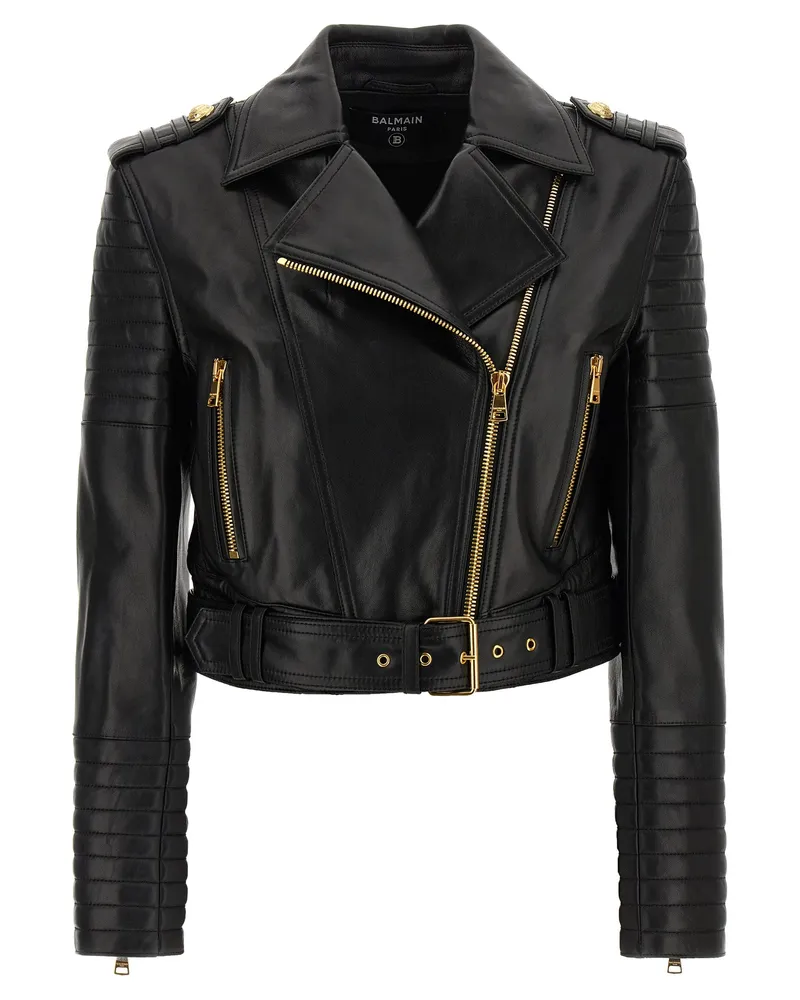 Balmain Lederjacke Black