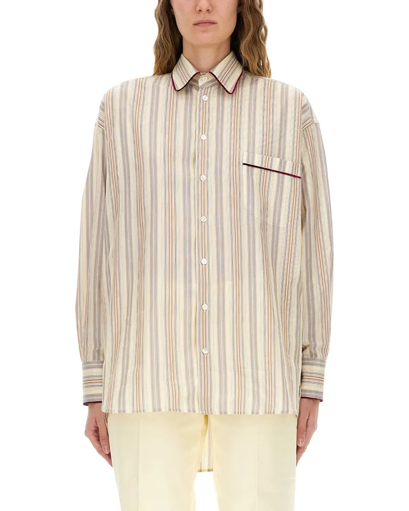 Etro gestreiftes Baumwollhemd Multicolour