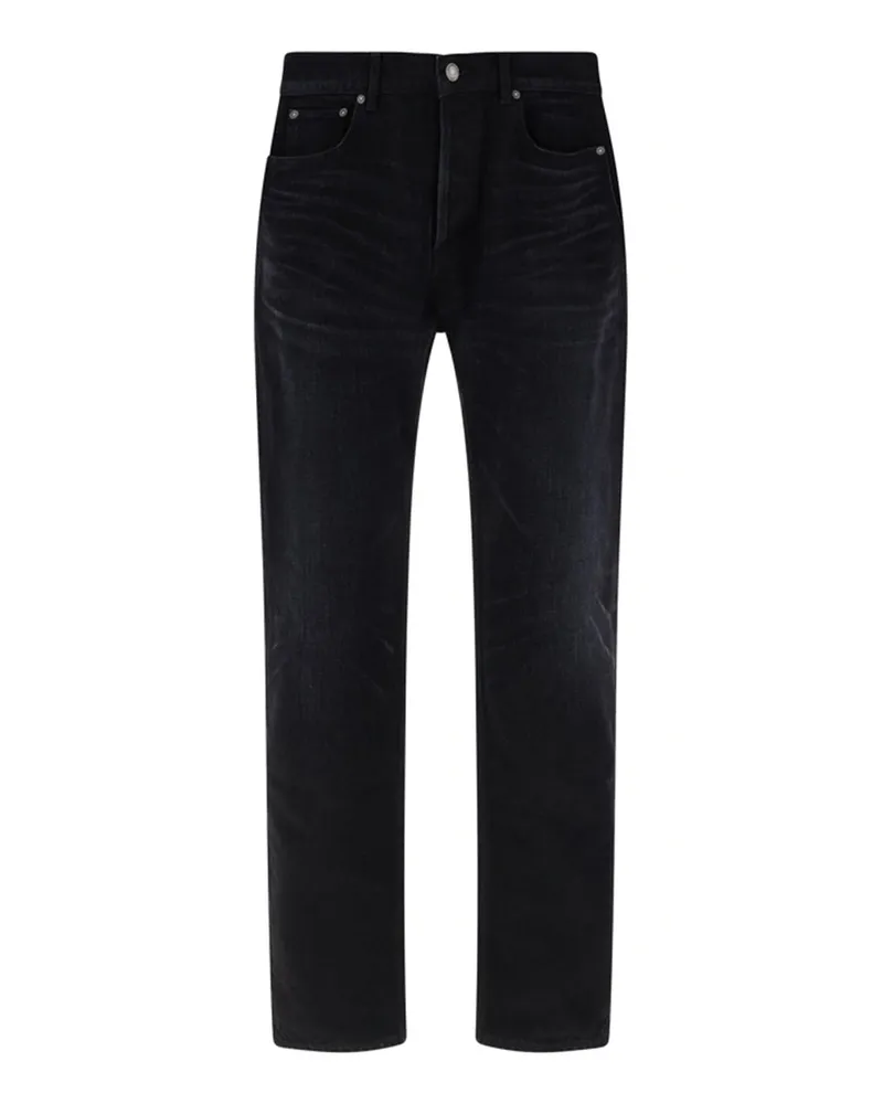Saint Laurent Cotton Denim Jeans Schwarz