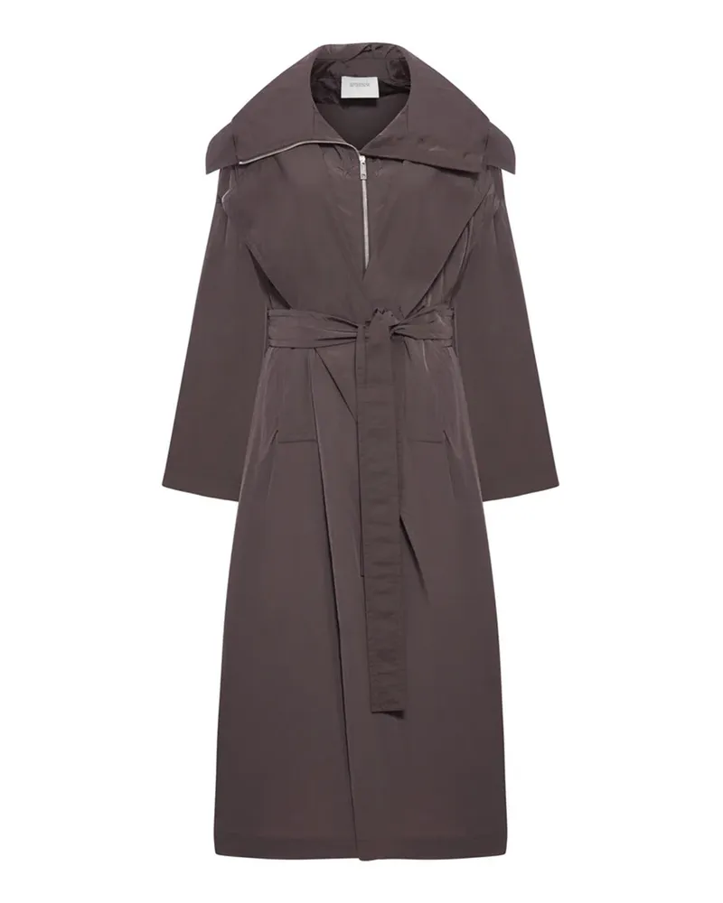 SPORTMAX Übergroßer Taft-Trenchcoat Runway Coffee Caffe`