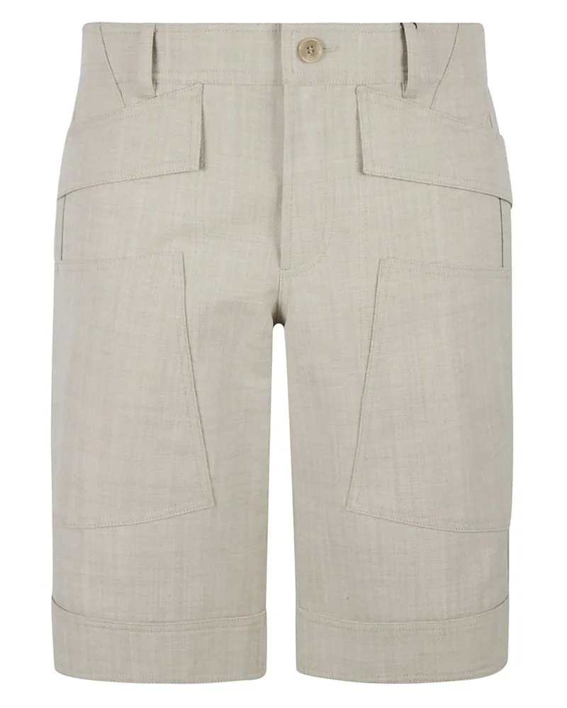 Burberry Grain de Poudre Wolle Bermuda Shorts Beige